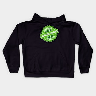 Certified Shitbox - Green Label With Stars And White Text Design Kids Hoodie